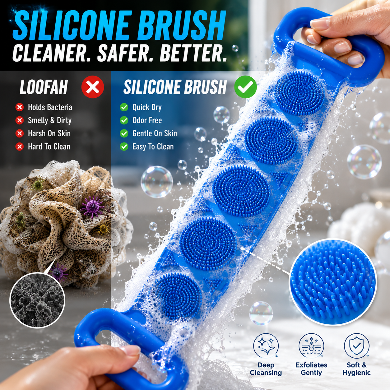 Premium Silicone Bath Brush